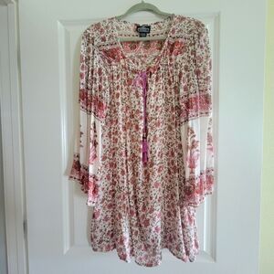 THIS IS A BEAUTIFUL BOHO OPEN FRONT DUSTER SIZE LARGE BY ANGI